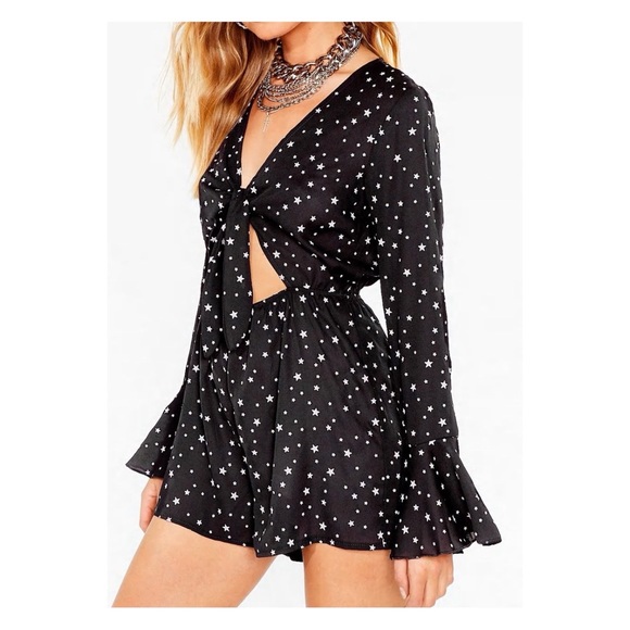 Star Tie Front Cut Out Romper - Picture 4 of 7